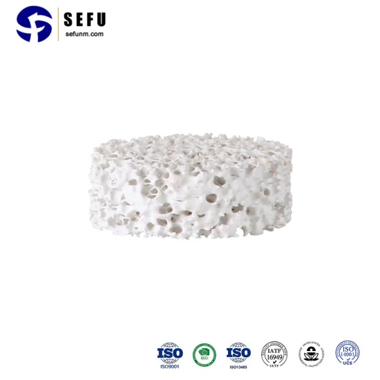 Filtro de espuma cerámica Sefu Fábrica de filtros de bolas de espuma de China Filtro de espuma cerámica Sic Piezas de sustrato Filtro de espuma reticulada Filtro de espuma cerámica de alúmina